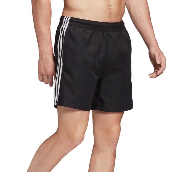 ADIDAS ORIGINALS 3-Stripes Swim Trunks Black - Picture 8 of 16